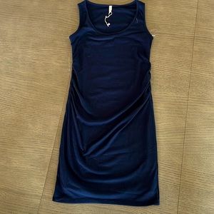 Pink Blush Navy Blue Ribbed Dress Size SMALL